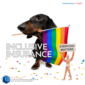 A dachshund holding a rainbow flag