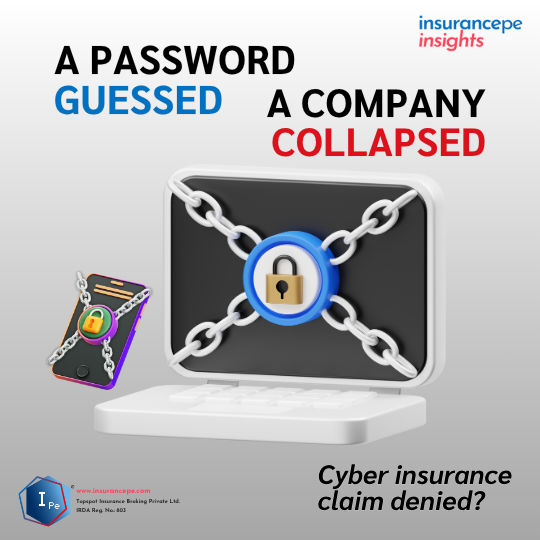 Laptop and phone locked with chains with the message ‘A password guessed, a company collapsed